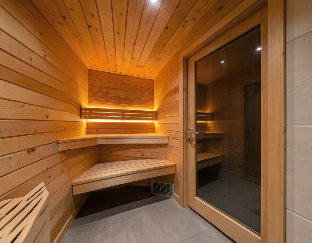home basement sauna interior