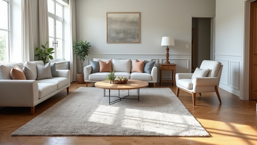 appropriate rug sizes per room