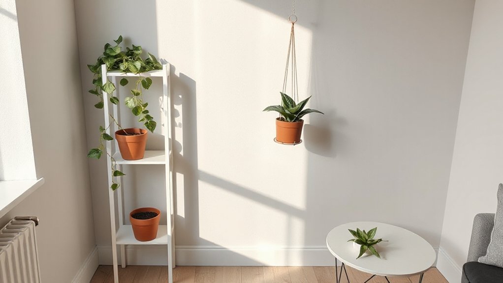 clutter free indoor plant styling
