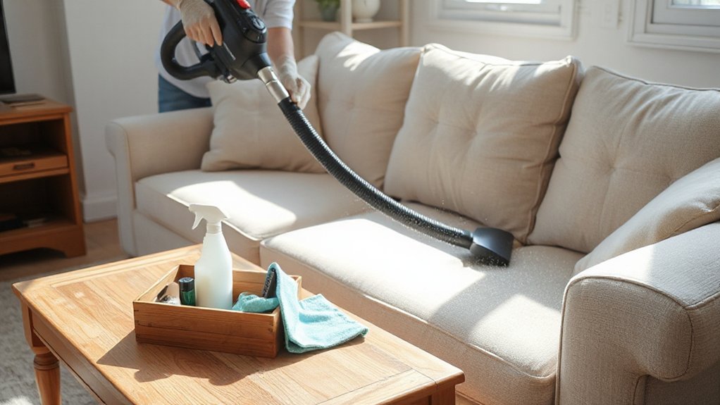 deep clean upholstery surfaces