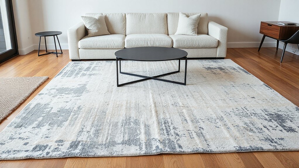 distressed modern rug layers