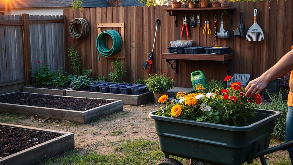 efficient garden tool organization
