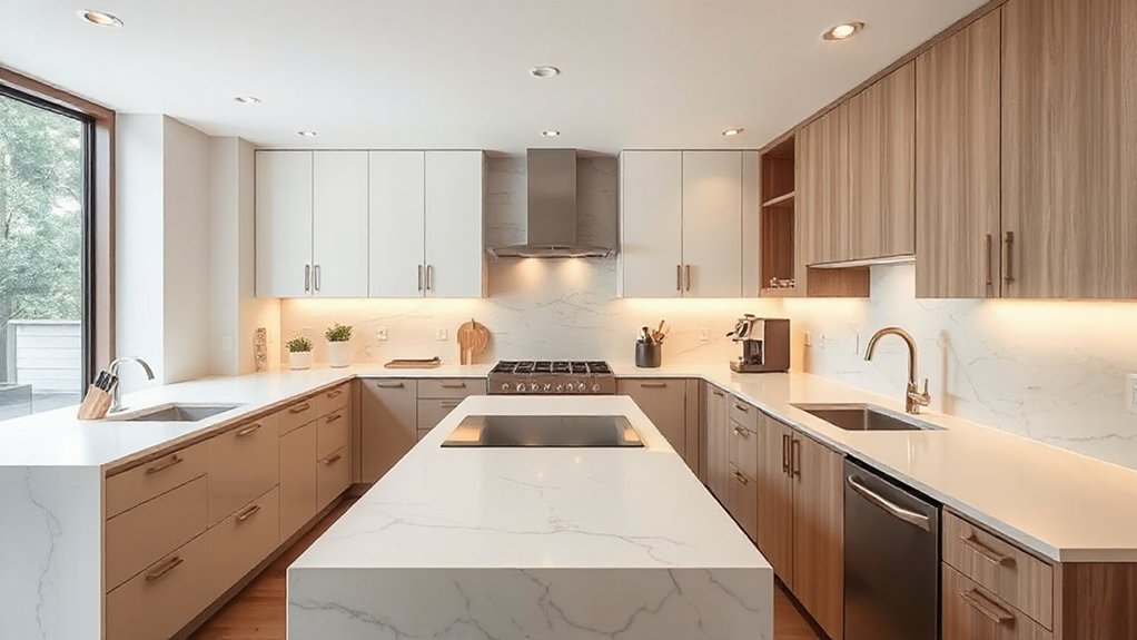 four kitchen zones optimized
