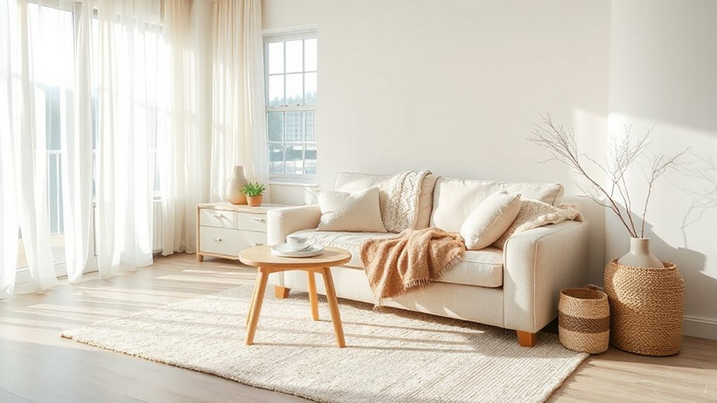 light colors cozy textures