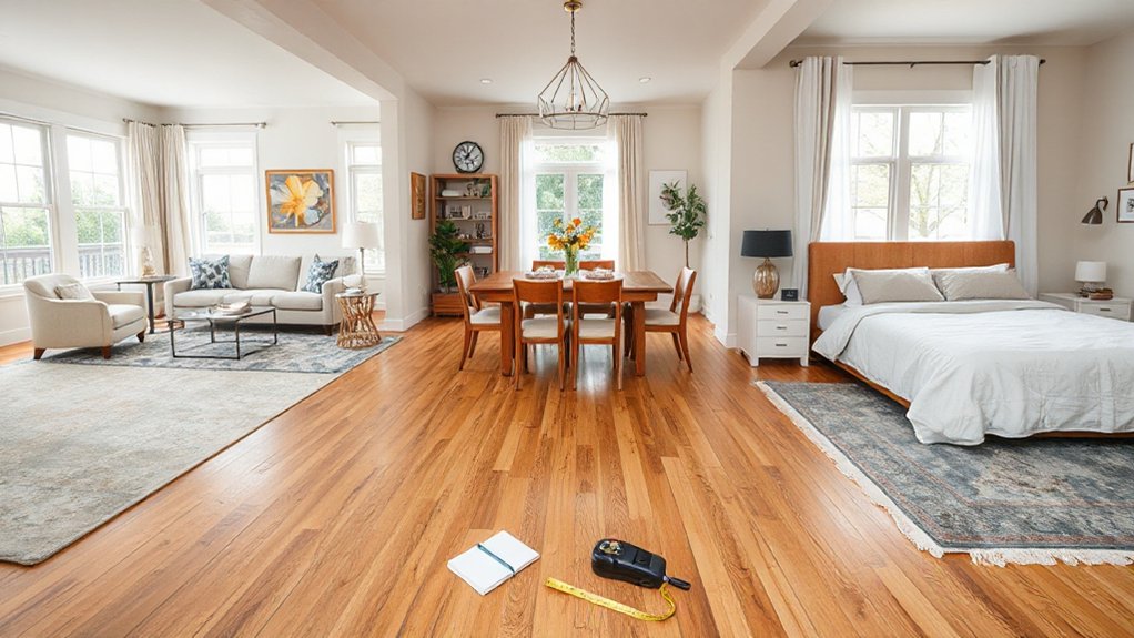 measure borders furniture placement
