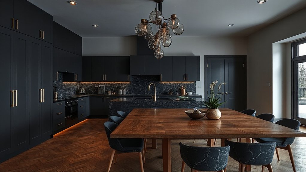 moody dark kitchen accents