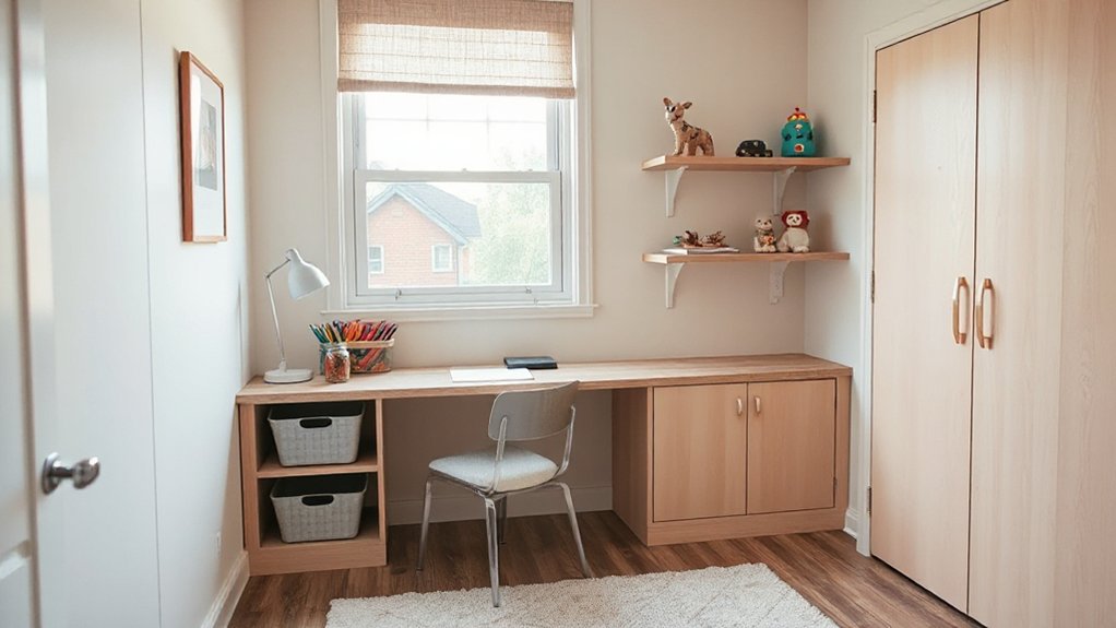 organized homework craft station