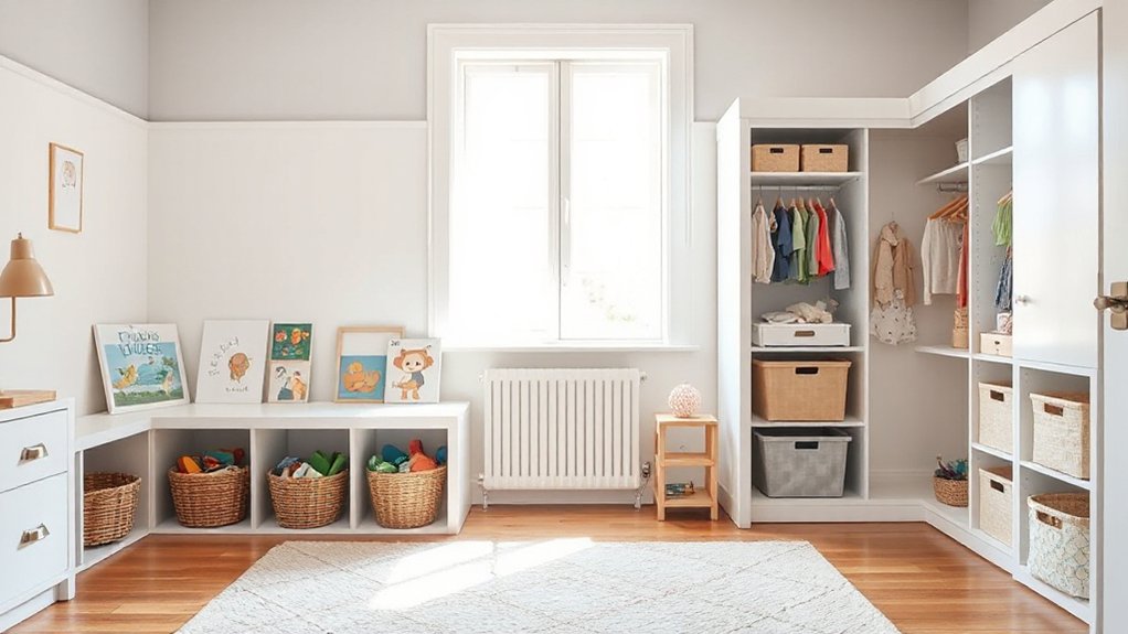 organized kids room zones