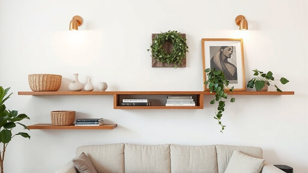 stylish functional wall shelves
